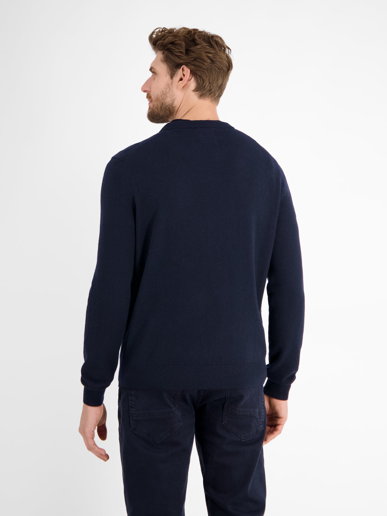 Strickpullover in weicher Schurwollqualität mit Kaschmiranteil