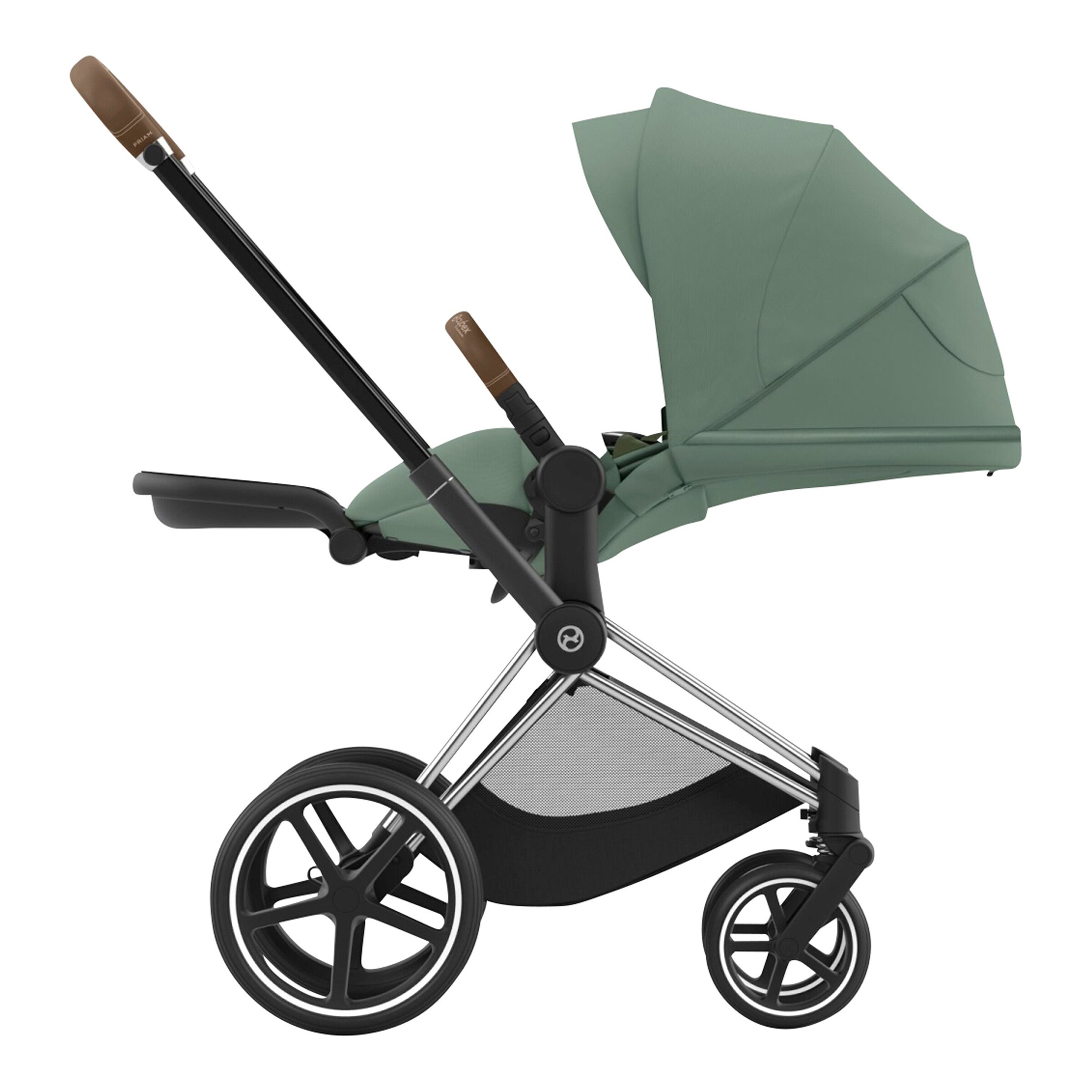 Cybex - PLATINUM Kombikinderwagen PRIAM Comfort Bundle chrome brown / leaf green