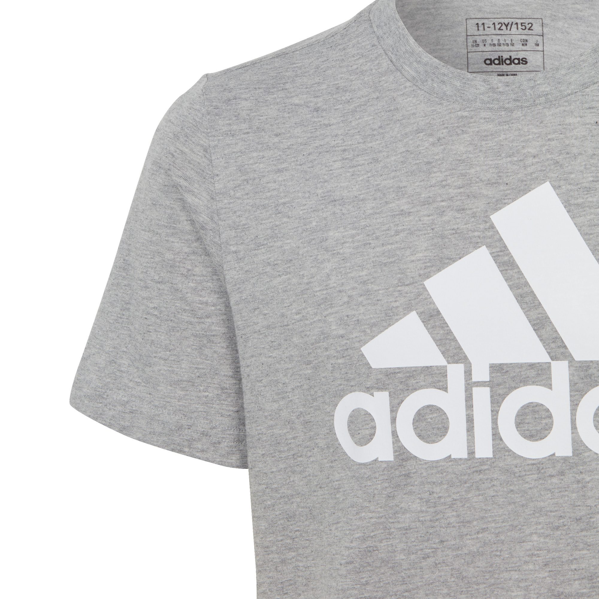 adidas Essentials Big Logo Cotton T-Shirt Kinder medium grey heather