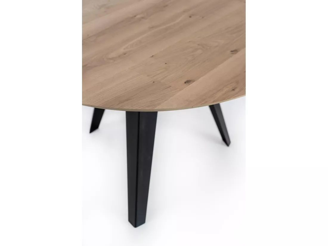 Henry Table fixe (DIAM 130 cm) en placage chêne noir