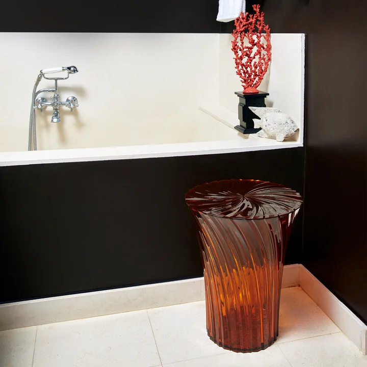 Kartell - Sparkle Hocker, Ø 38 x H 44 cm, glasklar