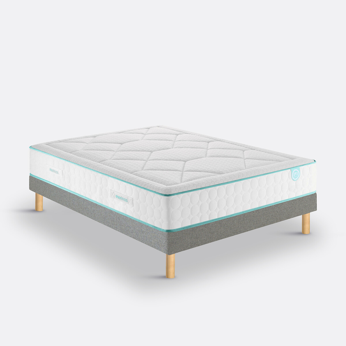 MERINOS<br>Conjunto de colchão de molas ensacadas + estrado, LE TOUT MOELLEUX