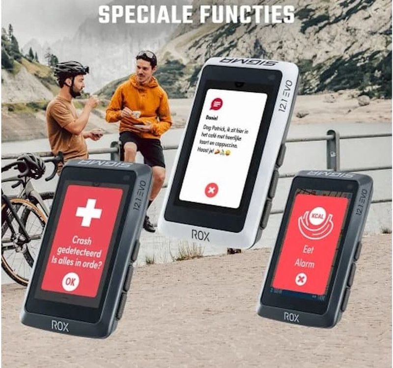 Sigma ROX Evo GPS Fietscomputer White long Butler GPS out front houder