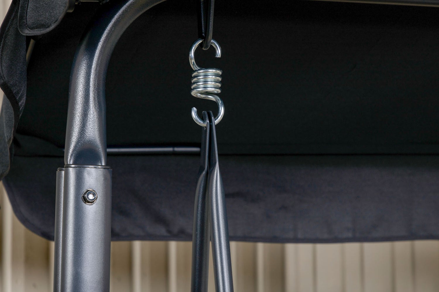 Madras hangende tuinbank voor 3 personen, zwart. 203 x 122 x 160 cm