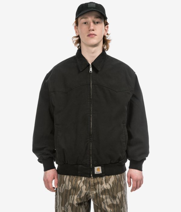 Carhartt WIP OG Santa Fe Dewey Jacke (black garment dyed) online kaufen | skatedeluxe