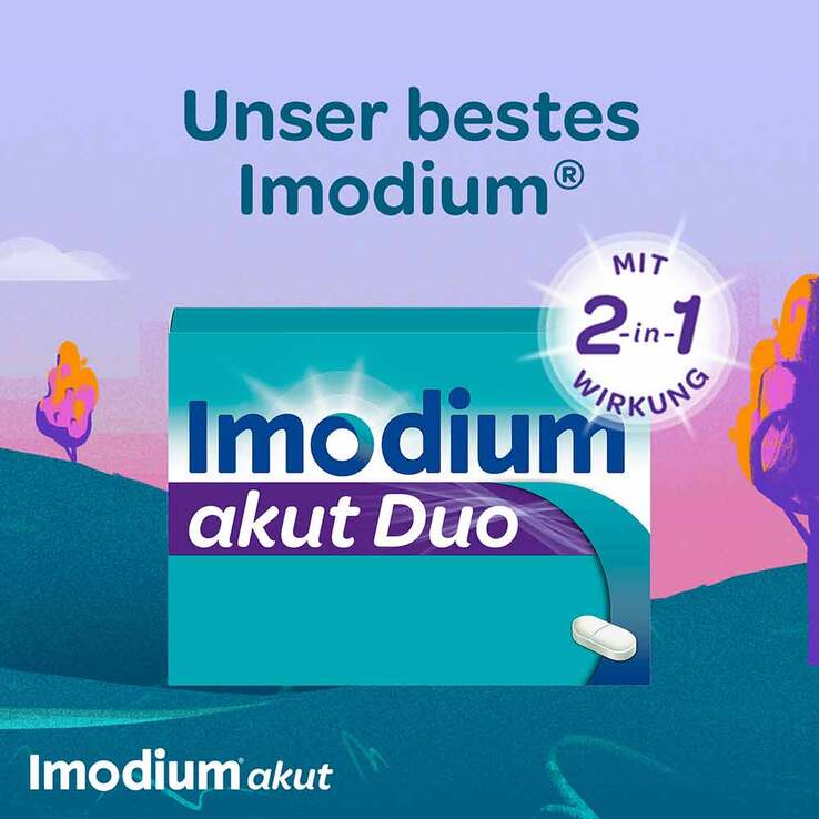 Imodium akut Duo - bei akutem Durchfall mit Blähungen, 12 St