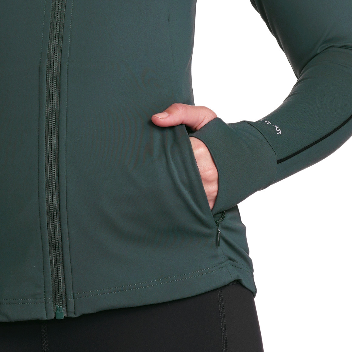 Gina Sports Damen Sport-Jacke mit Reißverschluss dunkelgrün