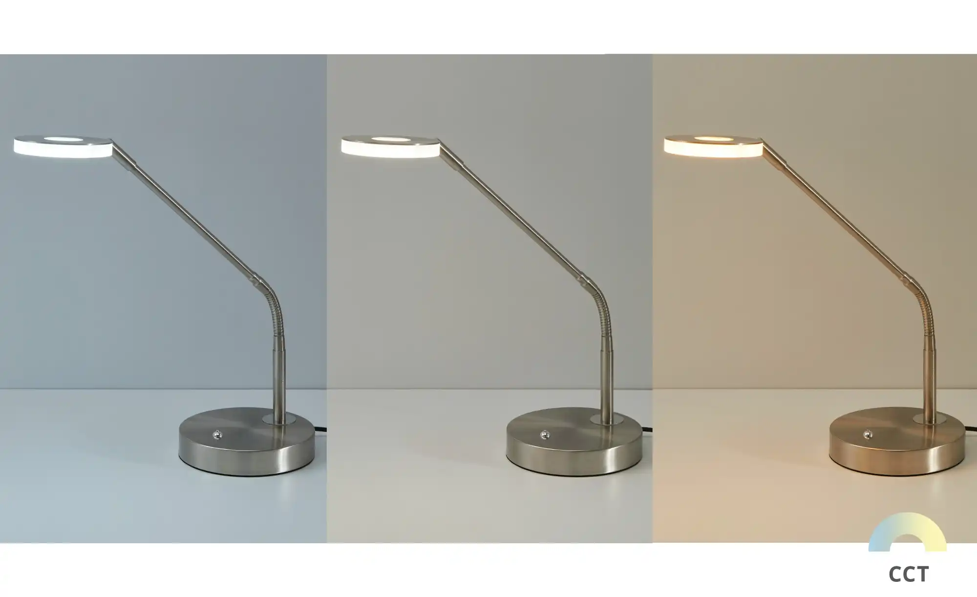 Fischer-Honsel LED-Schreibtischleuchte, Nickel-matt mit Dimmer
