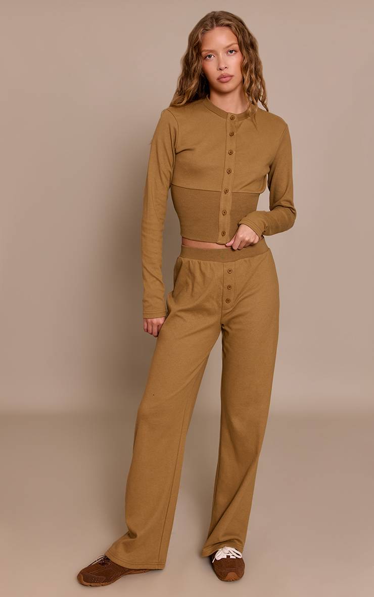 Taupe Ensemble Coordonné Haut Ultra Doux