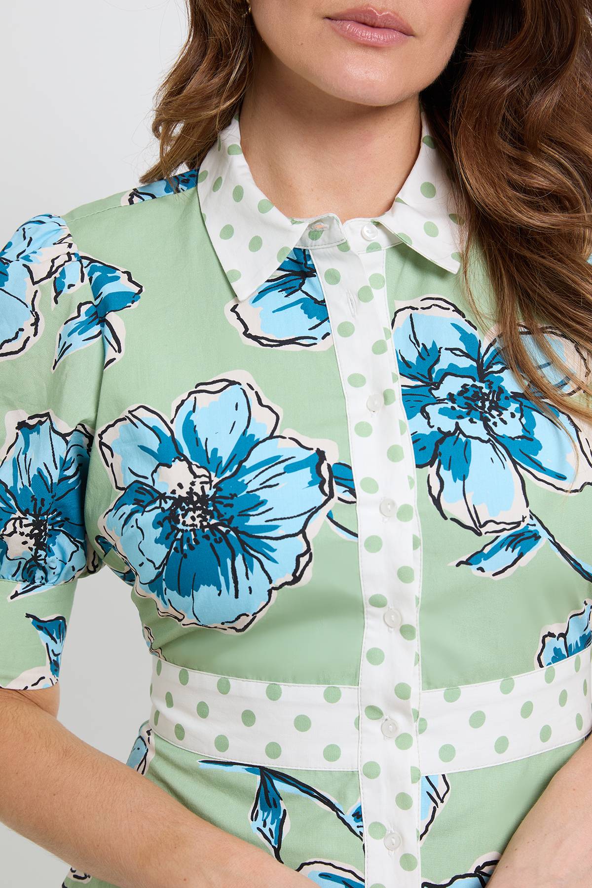 Wallis Robe Chemise Florale En Coton D'été