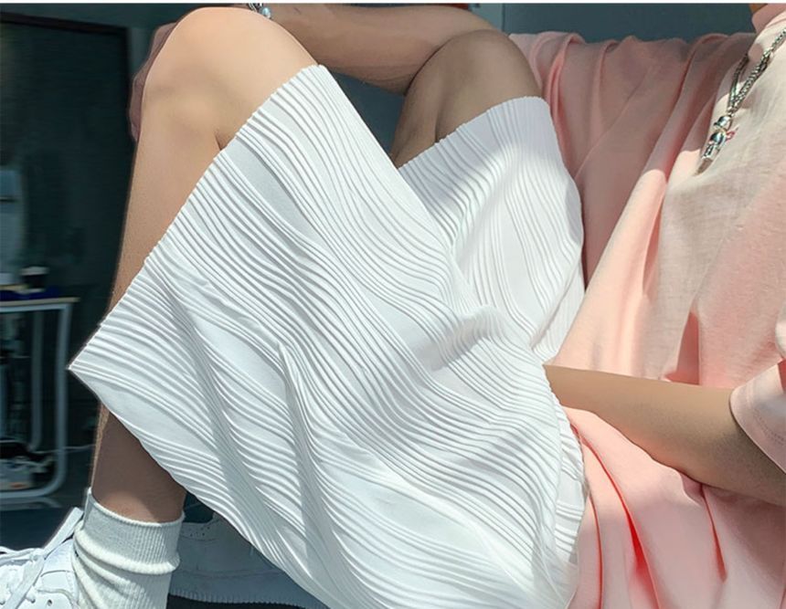Nightbell - Hoge taille effen gesmokte shorts