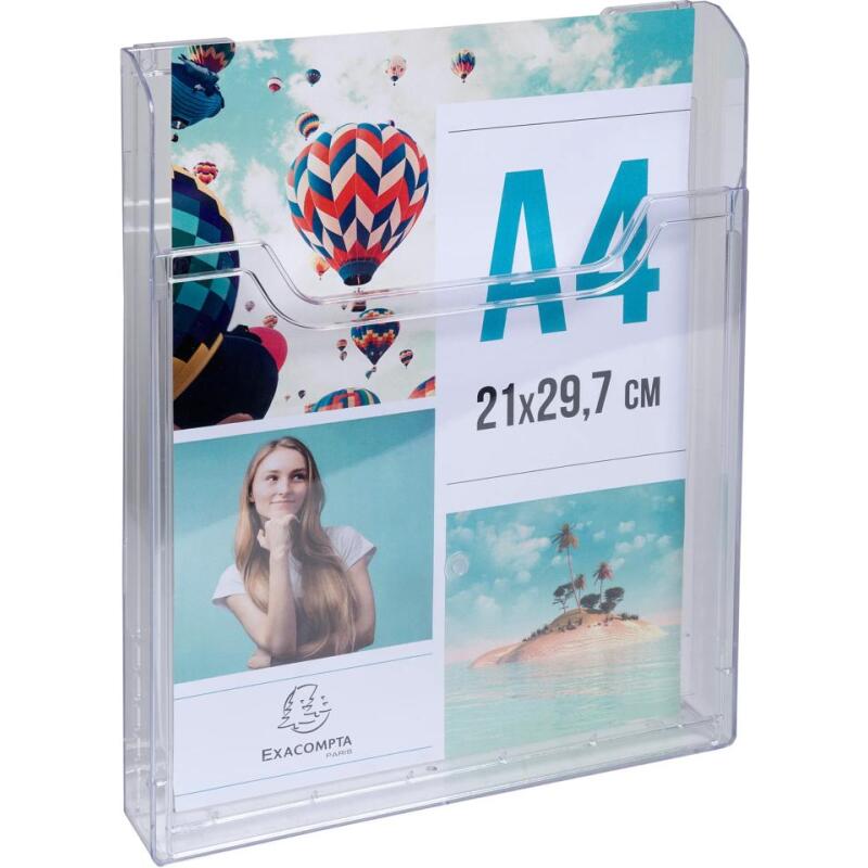 Distributeur de prospectus vertical A4 - Cristal