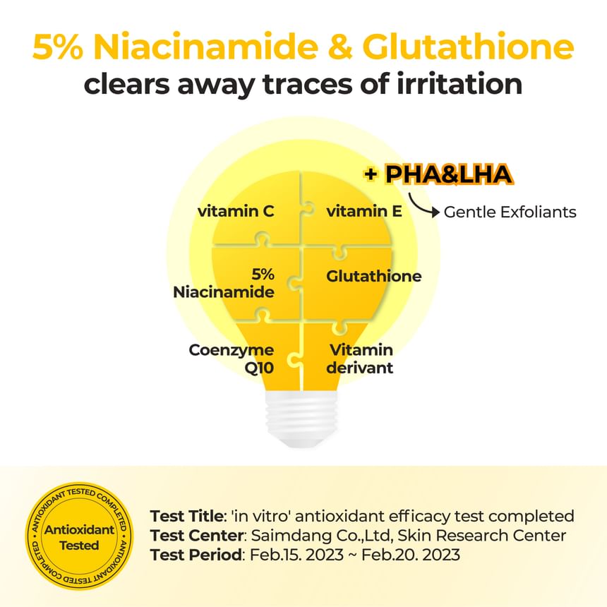 numbuzin - Nr. 5+ Glutathion Vitamine-Niacinamide Geconcentreerde Pad