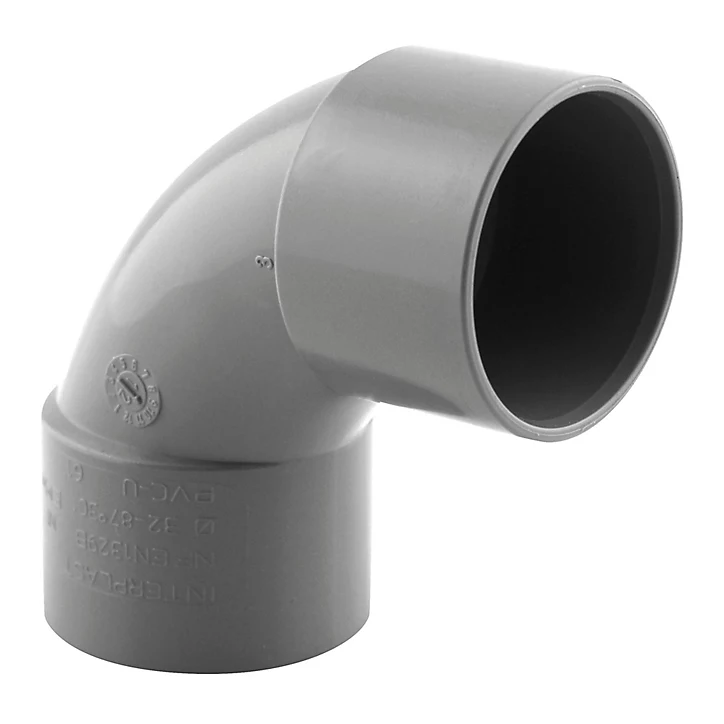 Coude pvc femelle femelle Interplast 87° ø32 mm