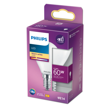 Philips LED kogel E14 60W mat niet dimbaar