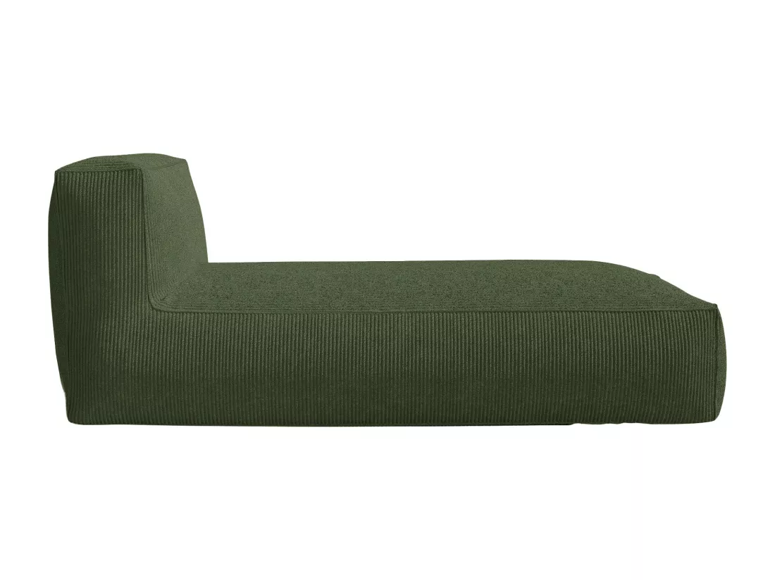 Méridienne en velours côtelé vert NOUMARA