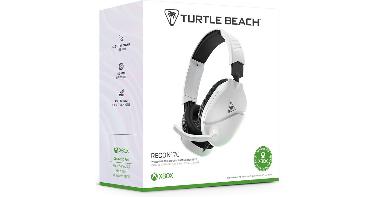 Turtle BeachEar Force Recon 70X White (2024) over-ear gaming headset  (Wit, Xbox Series X|S, Xbox One, PS4, PS5, Switch, PC, Mobile)