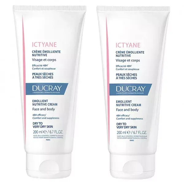 Ducray Ictyane Creme Emoliente Nutritivo - Conjunto com 2 unidades de 200ml