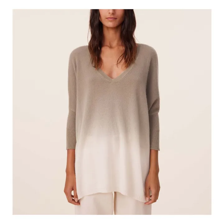 Kujten Pull Minie Dye Oversize Cachemire | Vert kaki chiné