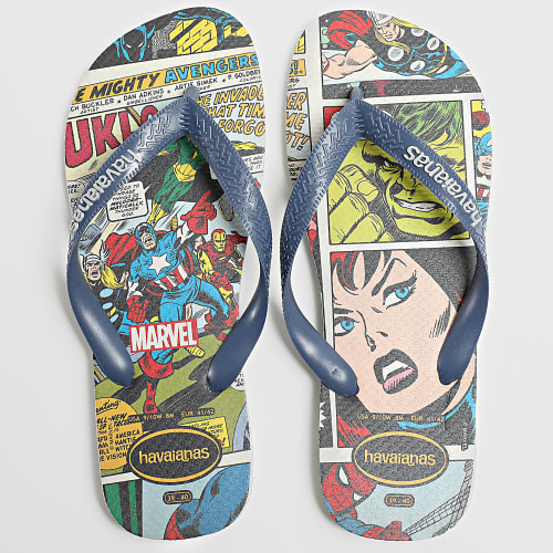 Tongs Top Marvel Bleu Marine Blanc