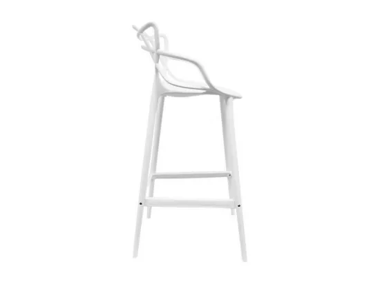Tabouret moderne avec accoudoirs blanc Beliano 66cm