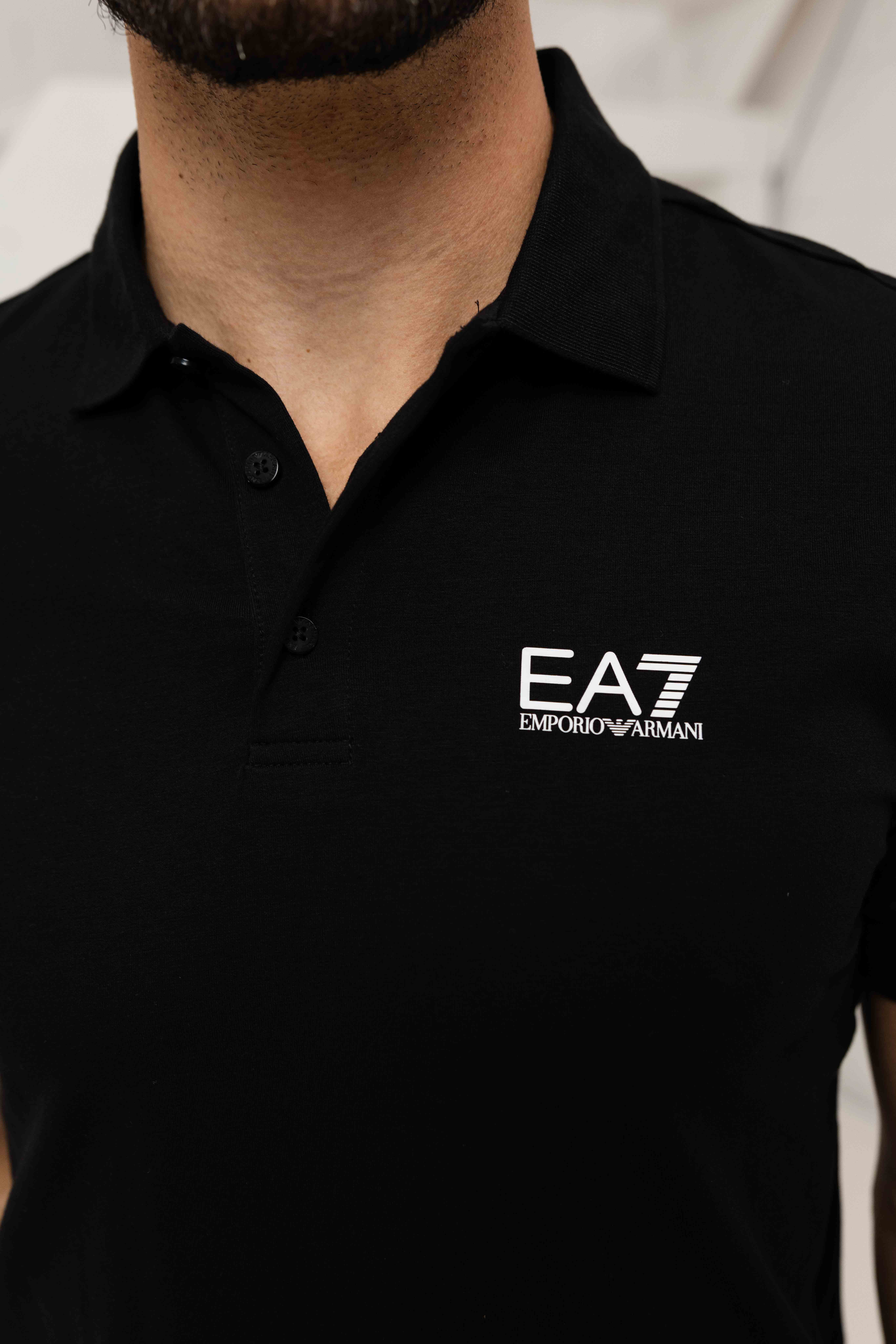 EA7 Emporio Armani 8NPF14 Polo Heren Zwart