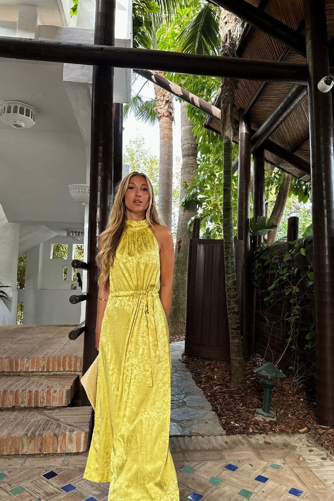 Karmamia Layla Dress yellow paisley jacquard