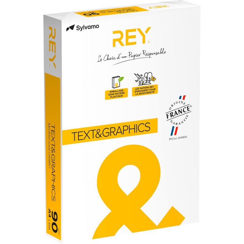 Papier A4 blanc 90 g Rey Text & Graphics - Ramette de 500 feuilles