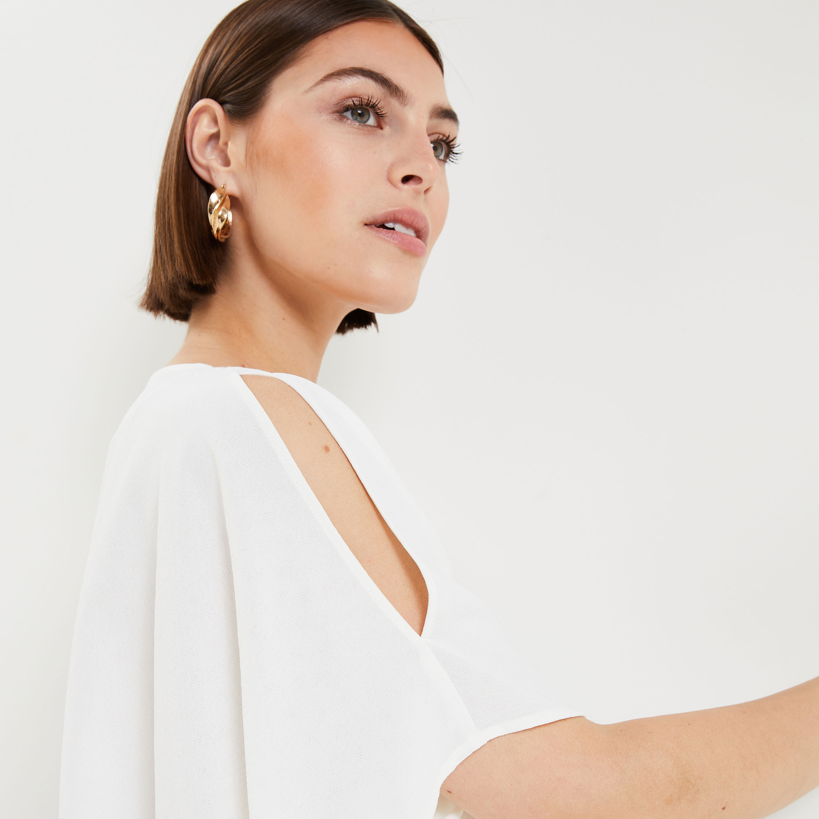 Blouse épaules ouvertes femme - ECRU