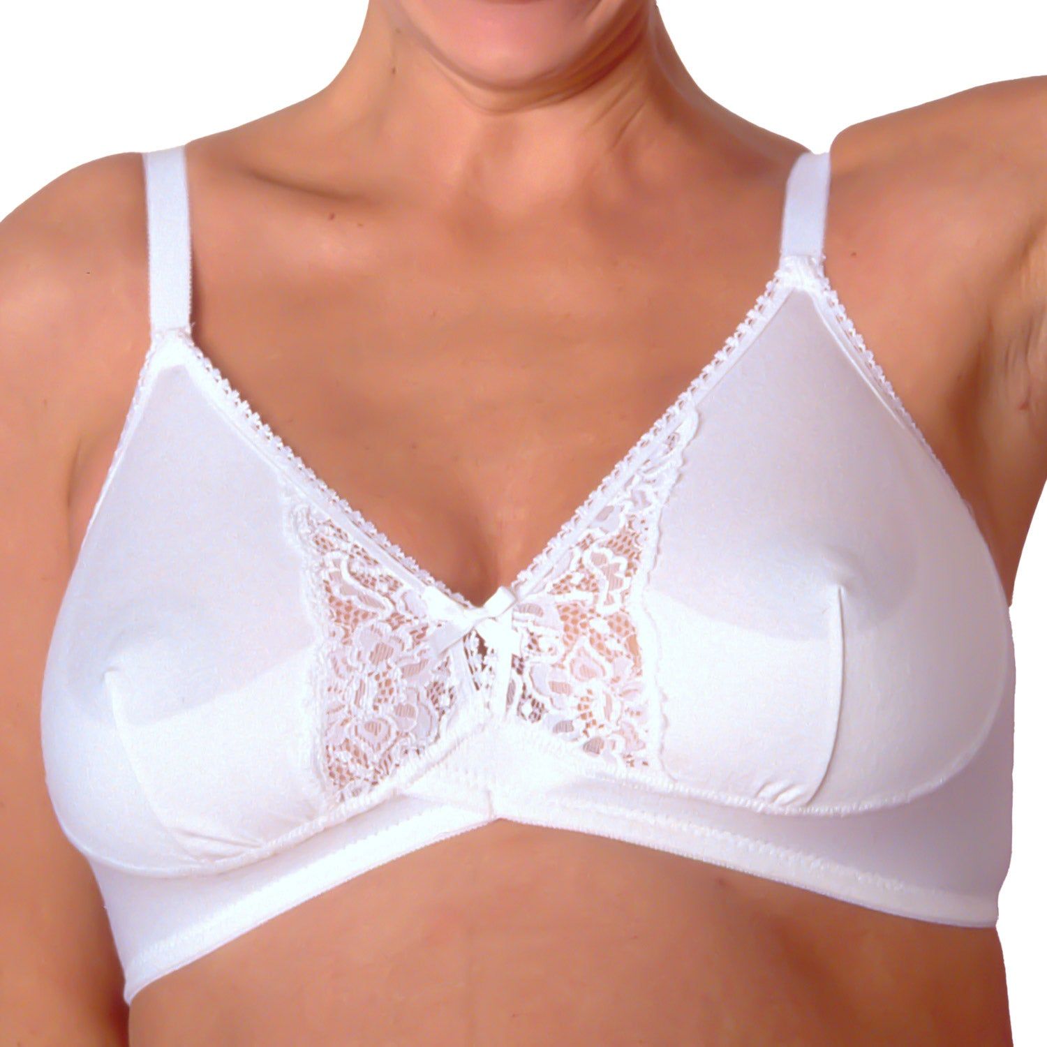 MYSANITY Schwangerschfts BH aus Baumwolle mit Spitze Cup C Weiß