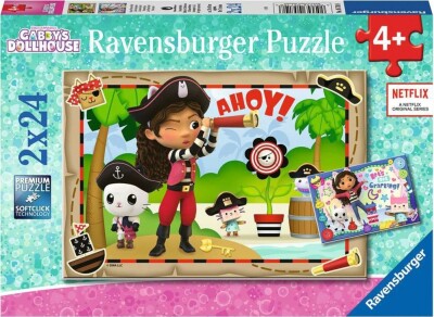 Ravensburger Puslespil - Gabbys Dukkehus - Pirat - 2X24 Brikker