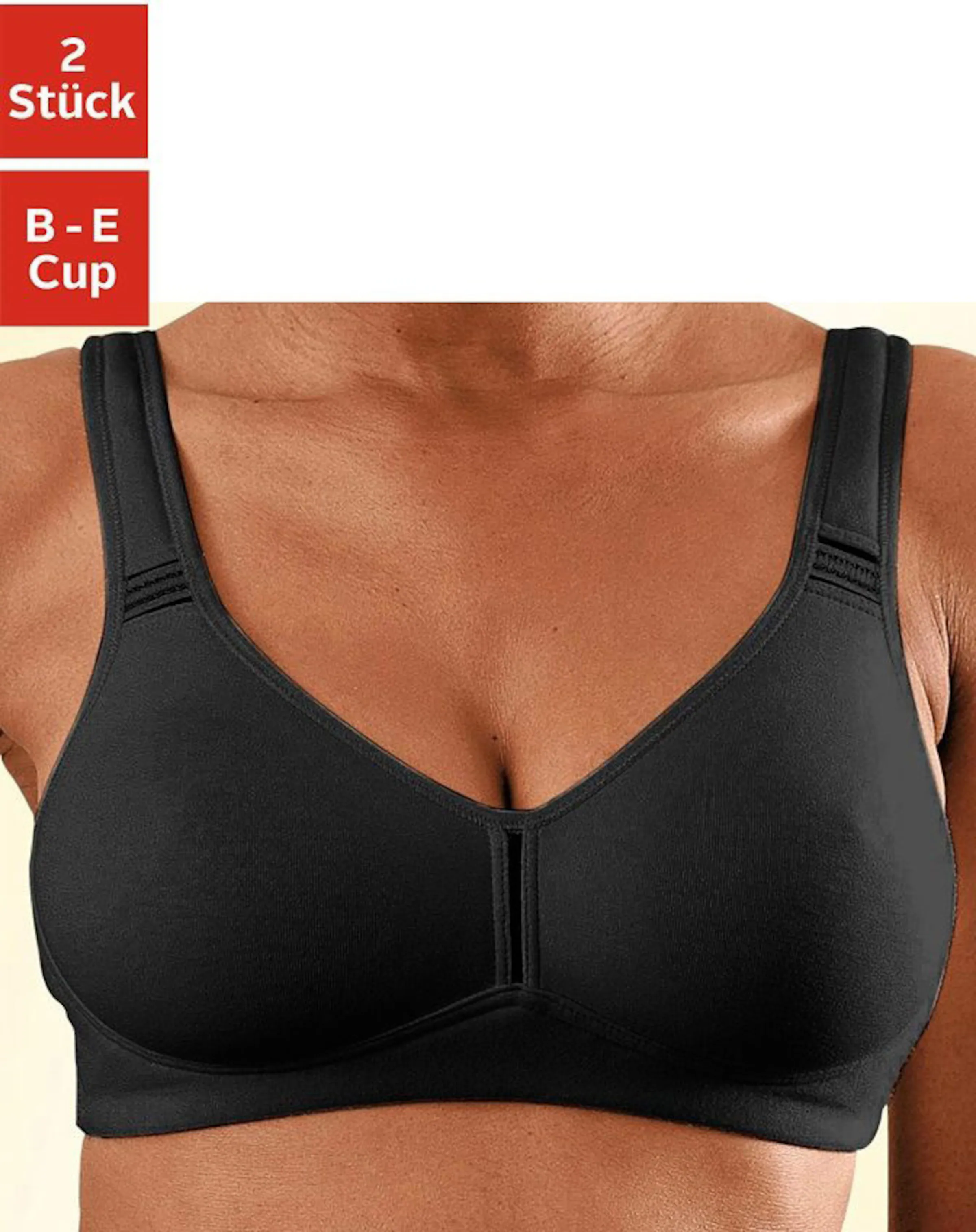 petite fleur T-Shirt-BH in schwarz+weiß