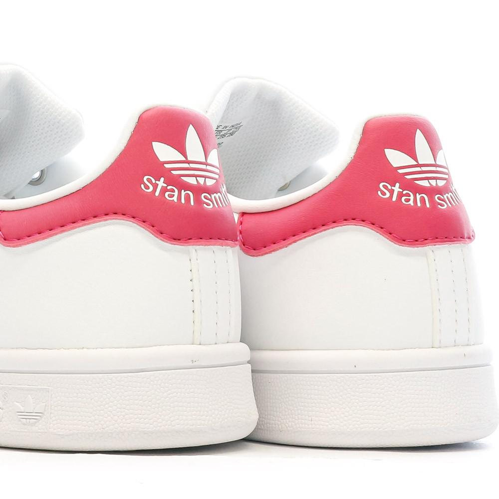 Adidas Baskets Blanches/Roses Fille Adidas Stan Smith J