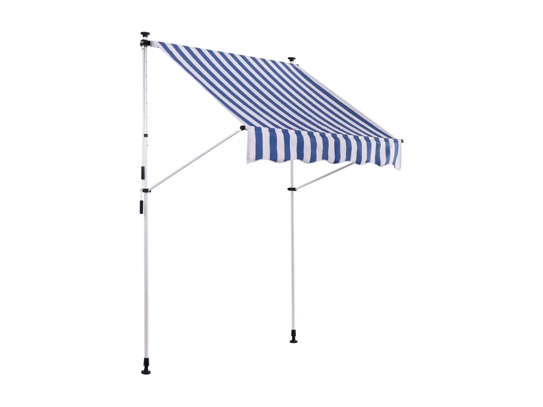 Auvent - Tissu - 350 x 120cm - Blanc / Bleu - Westerly