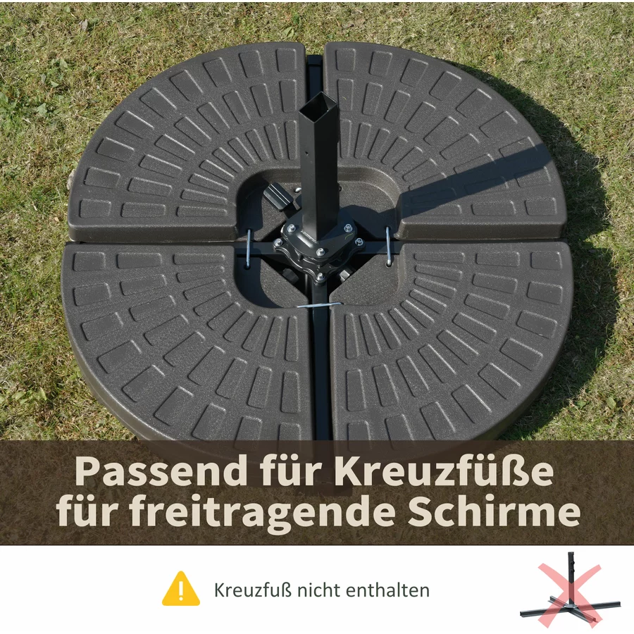 Outsunny Sonnenschirmständer 4-teilig befüllbar kaffee