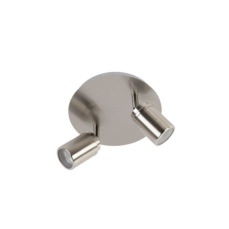 Moderne badkamer spot staal 2-lichts IP44 - Ducha