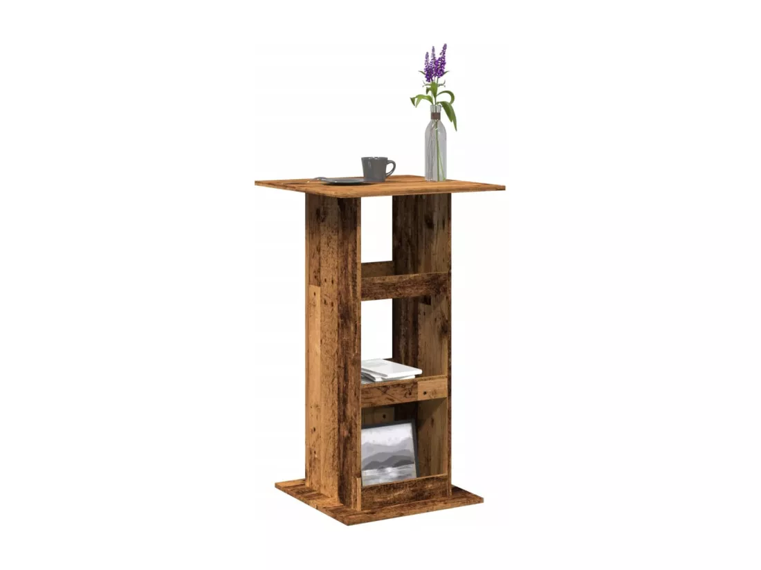 Table de bar avec rangement vieux bois bois d’ingénierie