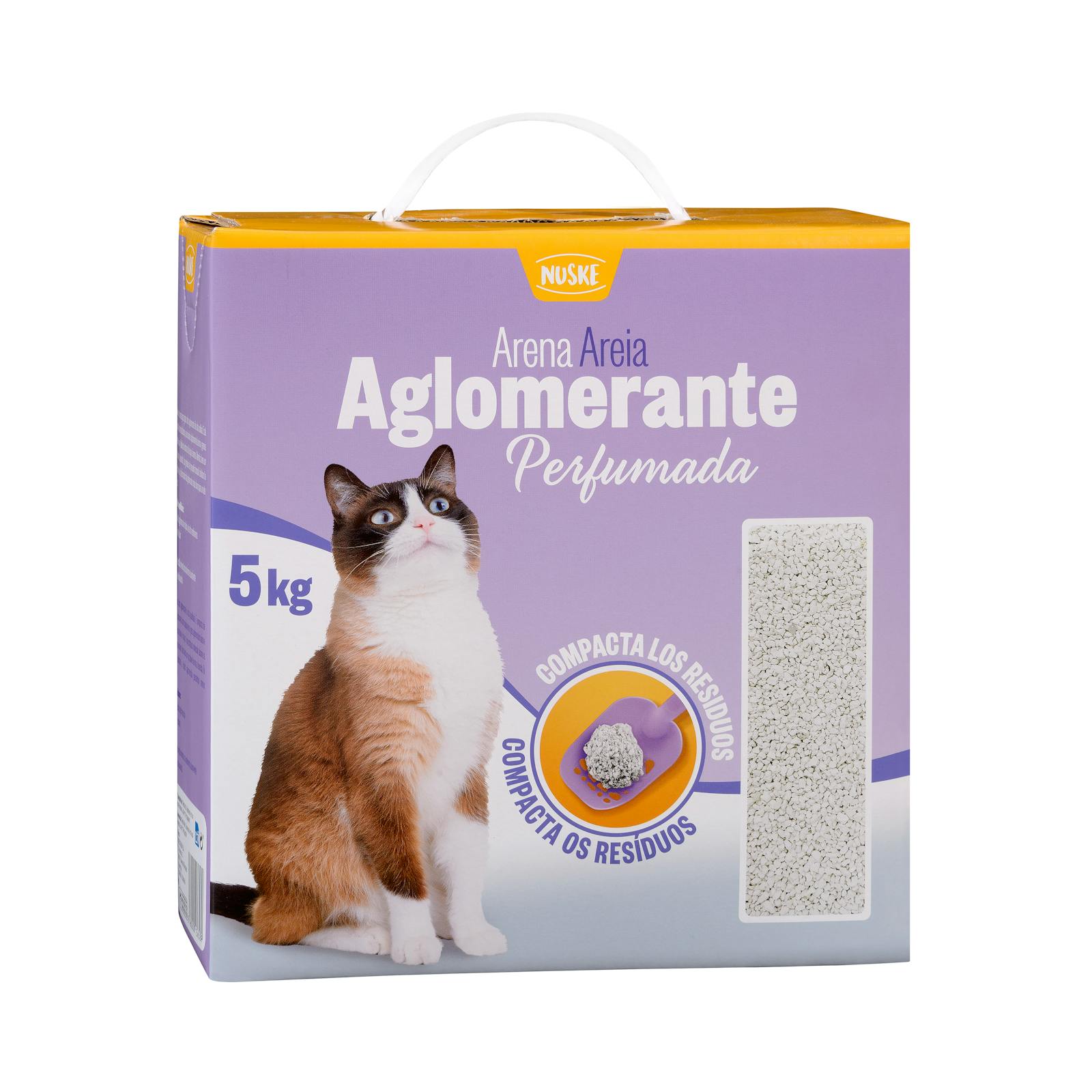 Litière agglomérante parfumée pour chat Nuske