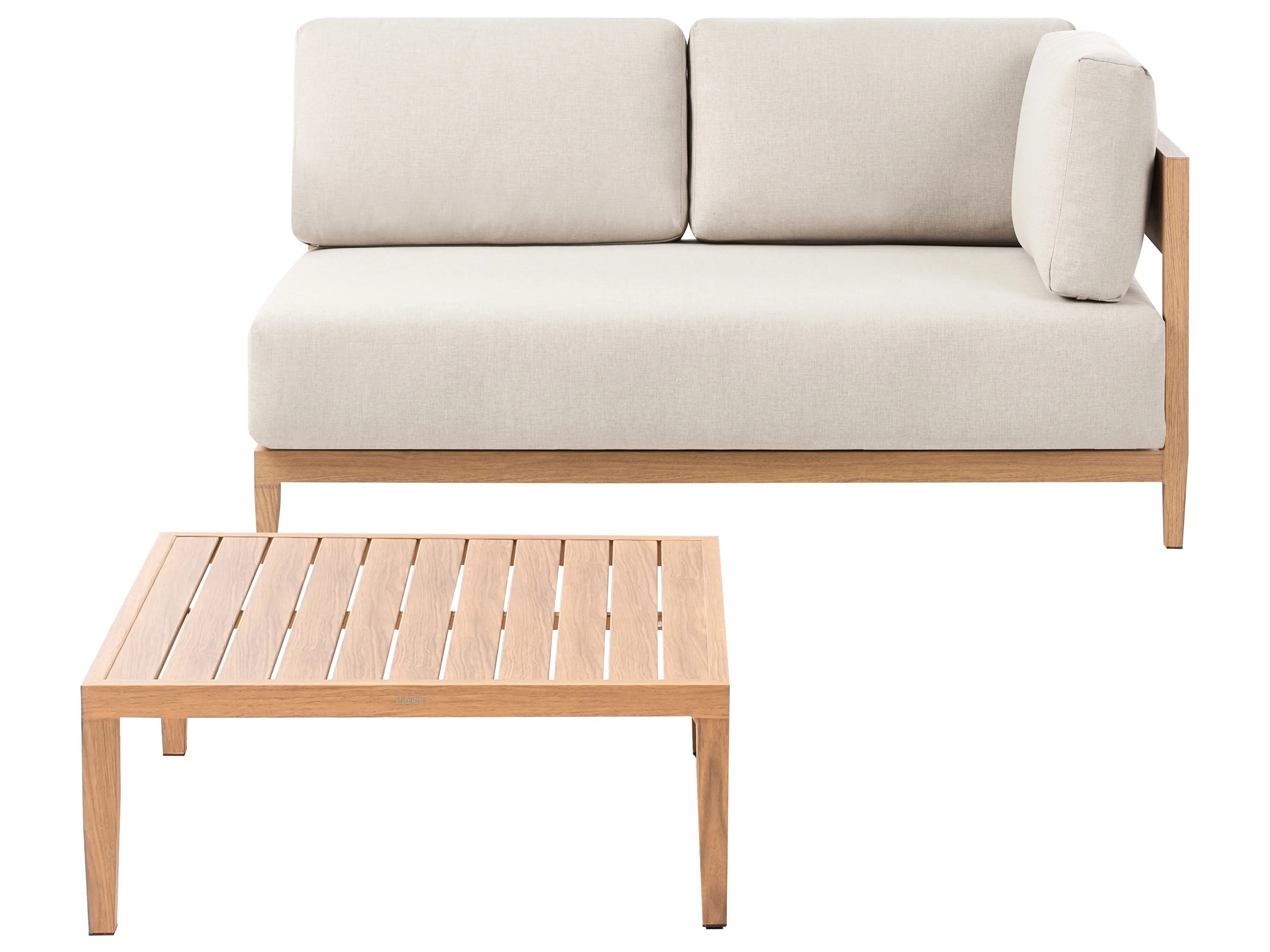 Tuinbank met tafel 2-zits SAMPIERI Metaal Lichtbruin