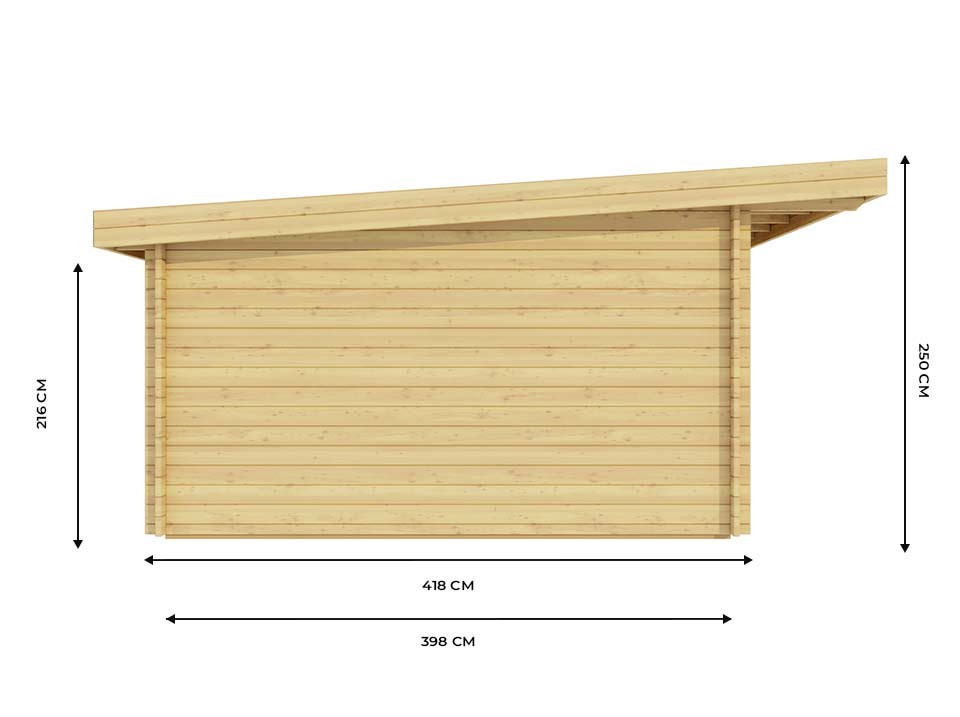 Hangar bois 22m² - epaisseur des murs : 44mm - espace atelier/ bricolage - bois naturel de qualité - double vitrage