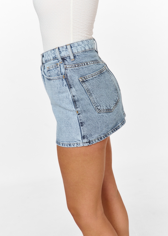 Ceci tweekleurige denim rokje blauw