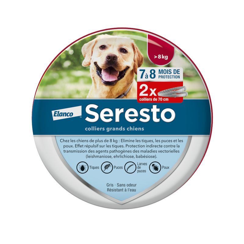 Collier antiparasitaire Seresto pour chien