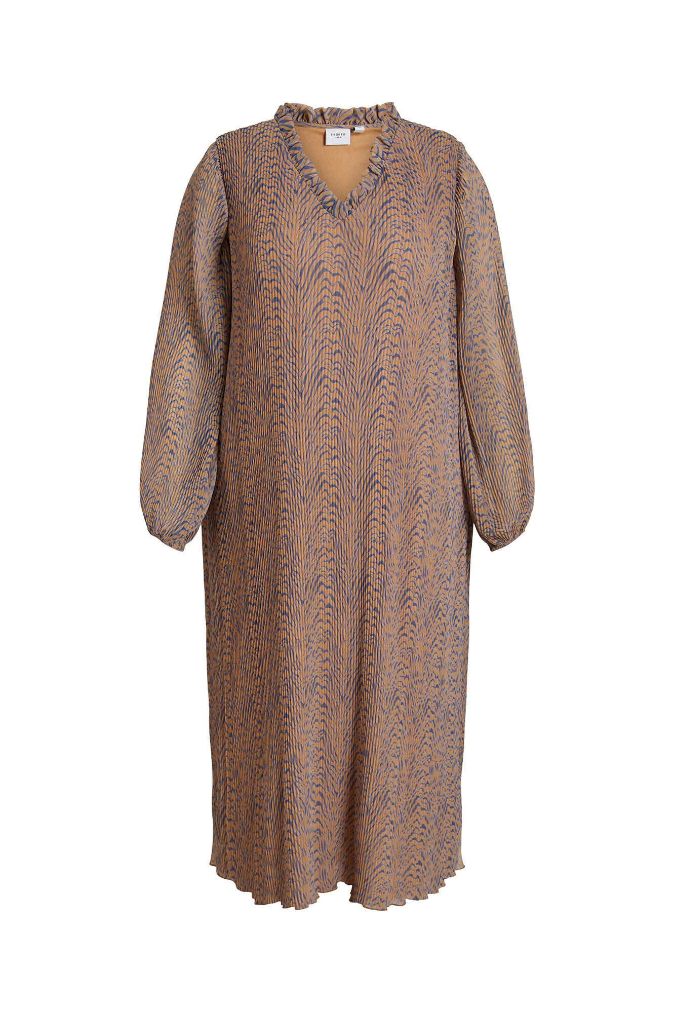 Vestido plissado da Evoked by Vila - Marrom