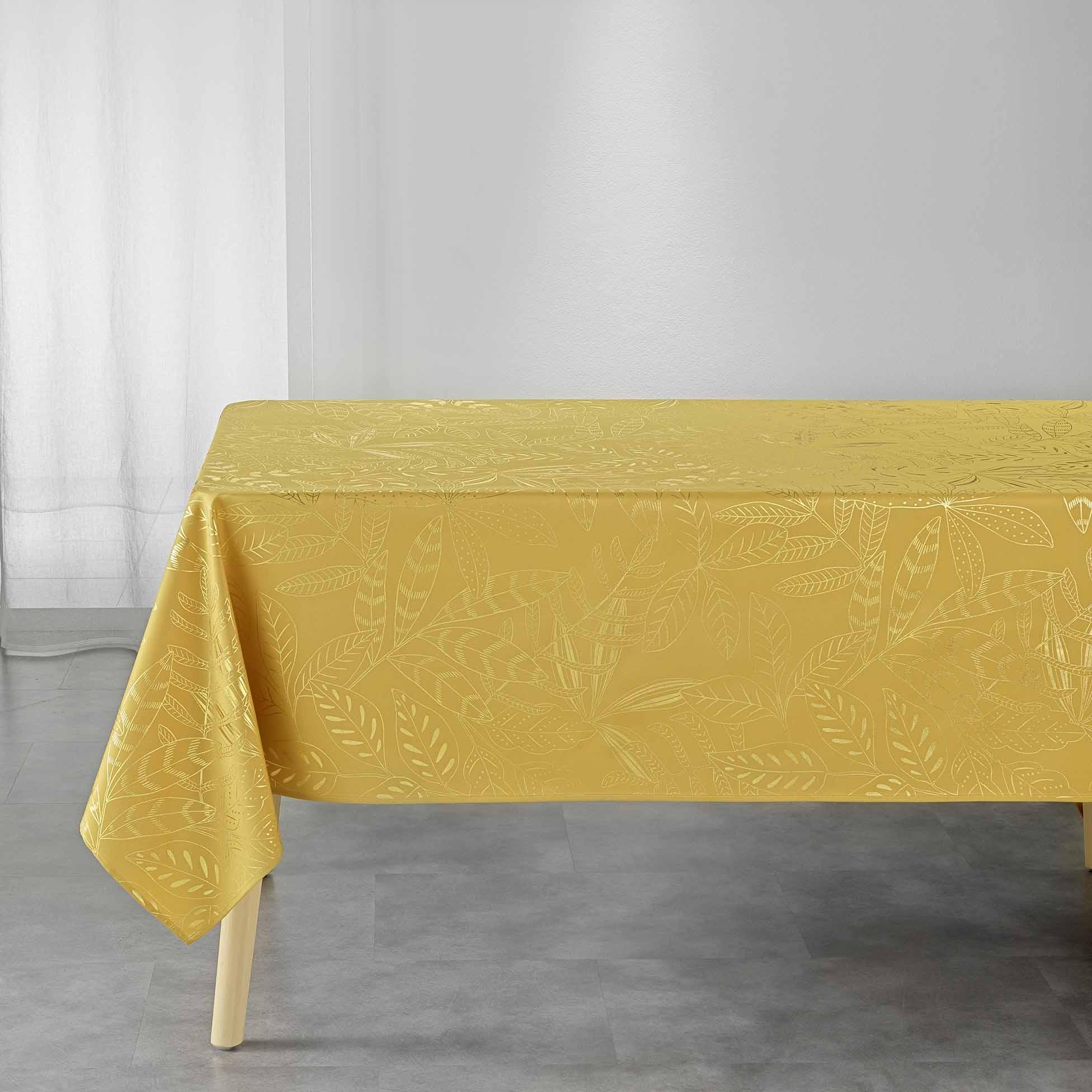 NAPPE 150X240CM METALLISE BELFLOR JAUNE OR