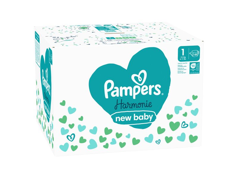 Pampers Windeln Harmonie Newborn Grösse 1 Monatsbox 2-5 kg, 180 Stück