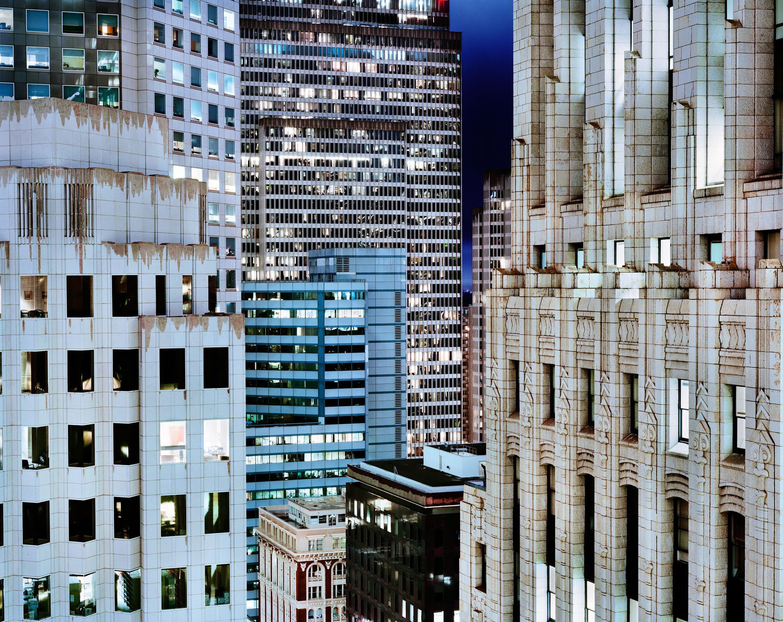 Bush Street & Battery Street, San Francisco by Christopher Woodcock - Limited Edition. Edition of: 100. Signed.