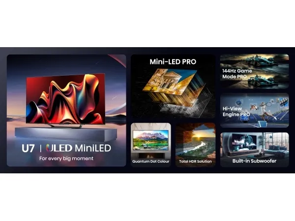 Hisense 65U7NQ TV 165,1 cm (65") 4K Ultra HD Smart TV Wi-Fi Sort 1500 cd/m² TV