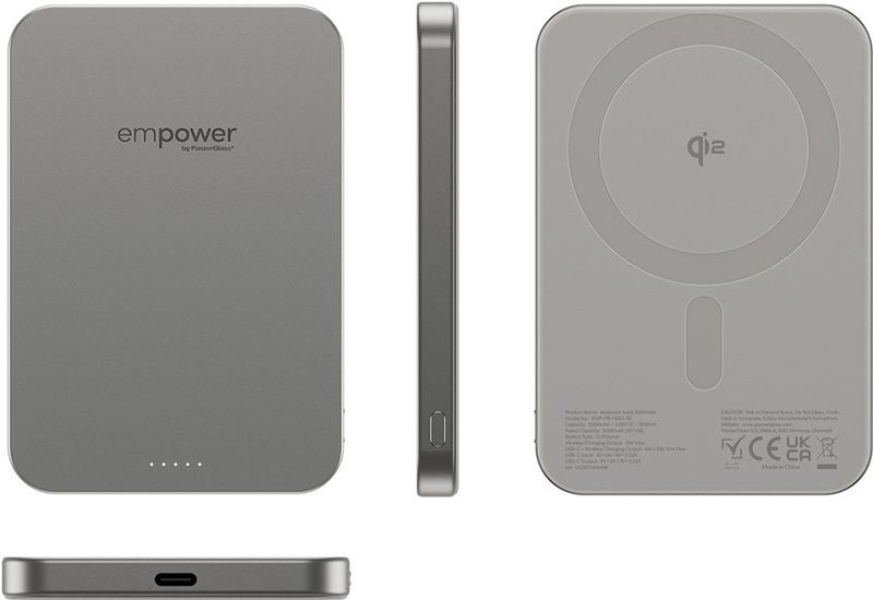 PanzerGlass - empower Bank - Powerbank - Zilver - 5000 mAh