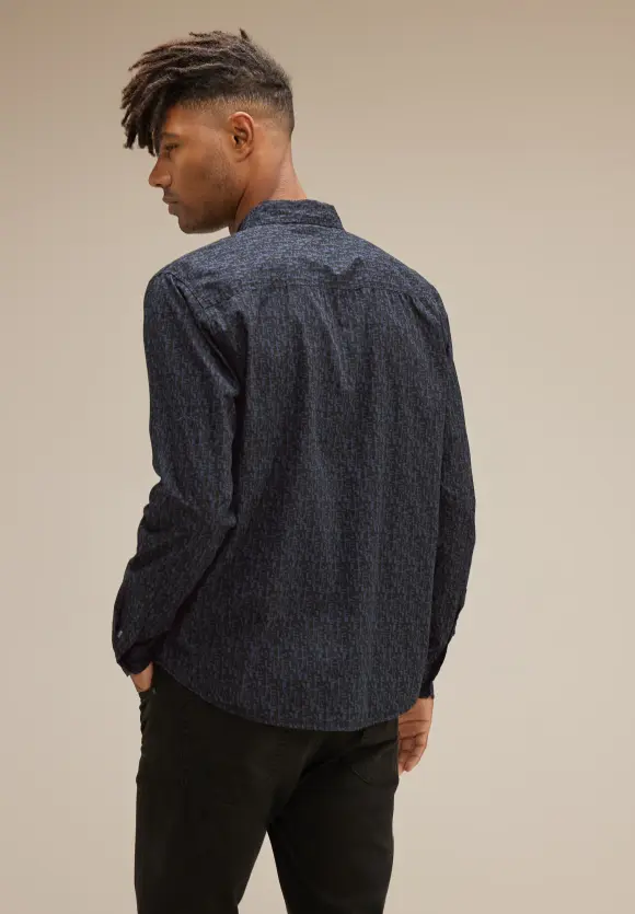 Hemd mit Alloverprint - true blue
