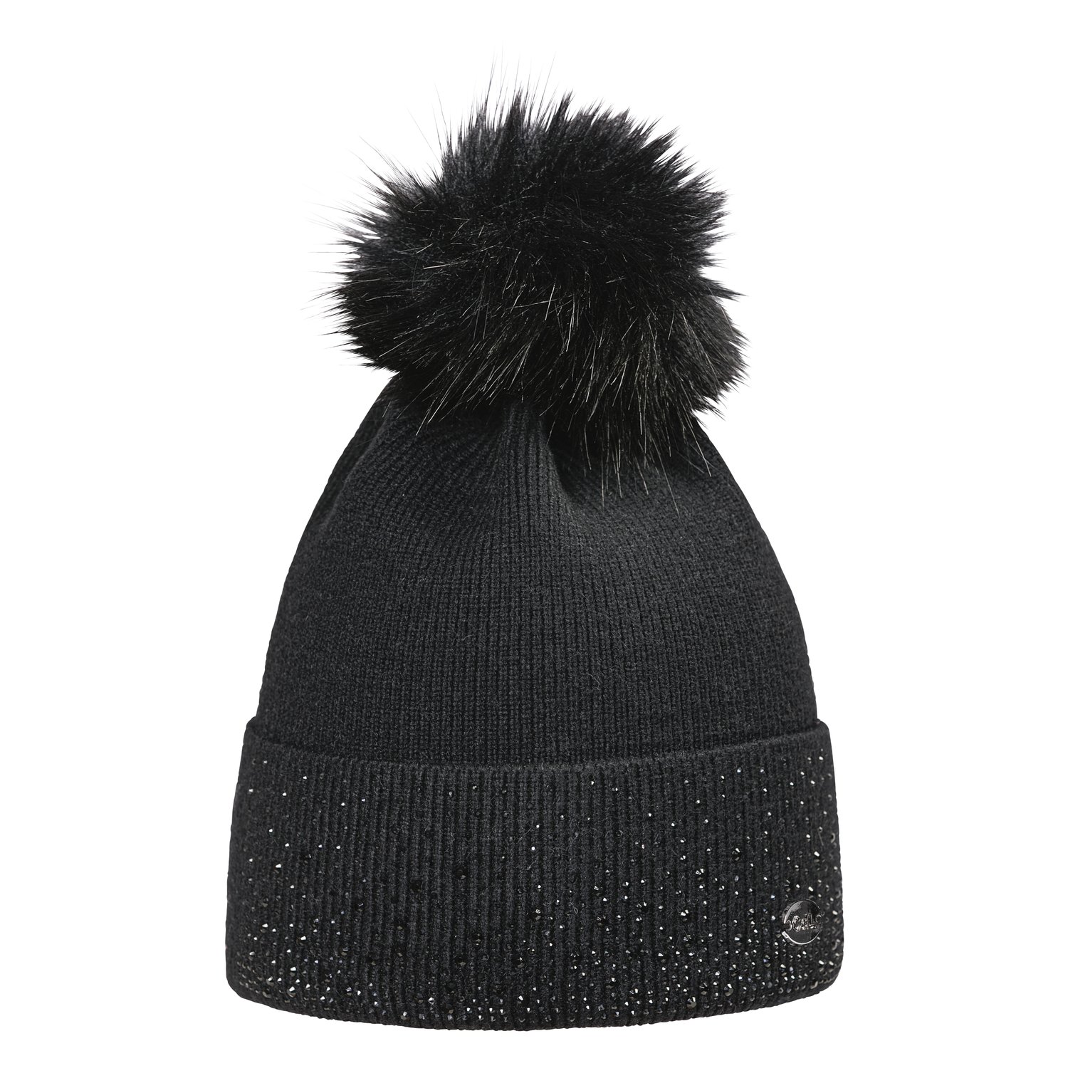 Cheval de Luxe Strickmütze mit abnehmbarem Bommel - black - Einheitsgröße